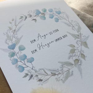 Trauerkarte "Dem Auge so fern, dem Herzen immer nah" / Beileidskarte / Abschiedskarte / Postkarte / Klappkarte