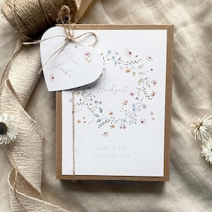 personalisierte Geschenkbox zur Hochzeit / Wildblüten / Geldgeschenk Hochzeit
