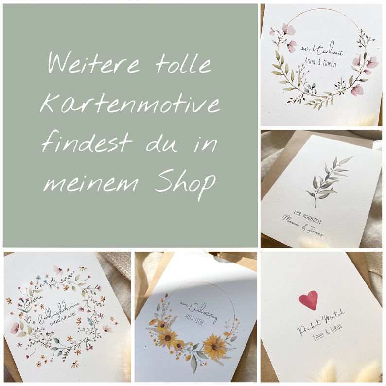 Personalisierte Karte Herz mit Wunschtext und Namen / Hochzeit / Valentinstag / Muttertag / Vatertag Bild 10