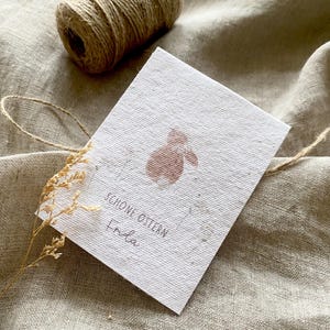 Einpflanzbare Grußkarte "Osterhase" mit Wunschtext und Name / Saatpapier / Samenkarte