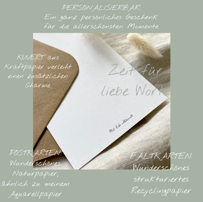 Personalisierte Karte Wiesenblumen mit Wunschtext und Name / Patentante / Patin / Pate / Geburt / Taufe / Kommunion Bild 6