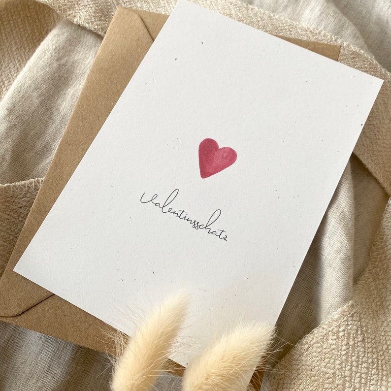 Personalisierte Karte Herz mit Wunschtext und Namen / Hochzeit / Valentinstag / Muttertag / Vatertag Bild 2