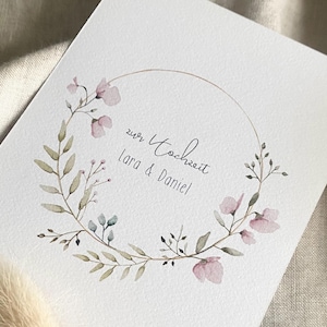 Personalisierte Karte "Kirschblüten" mit Wunschtext und Namen / Hochzeit / Geburtstag / Postkarte / Klappkarte