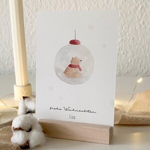 Personalisierte Weihnachtskarte "Weihnachtskugel" / Wunschtext und Name / Geschenkanhänger / Minikarte / Postkarte / Klappkarte / Sticker