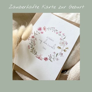 Personalisierte Karte Wiesenblumen mit Wunschtext und Name / Patentante / Patin / Pate / Geburt / Taufe / Kommunion Bild 2