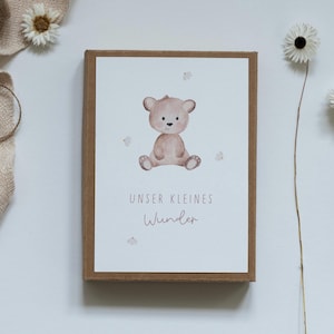 Personalisierte Monatskarten "Bärchen" mit Wunschtext und Name / Meilensteinkarten/ Geburt / Baby