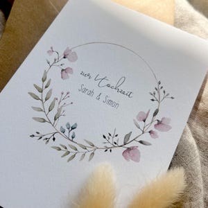 Personalisierte Karte "Kirschblüten" mit Wunschtext und Namen / Hochzeit / Geburtstag / Postkarte / Klappkarte
