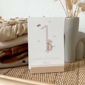 Personalisierte Zahlenkarte "Feuerwehr" zum Geburtstag / mit Wunschtext und Namen / Postkarte / Klappkarte
