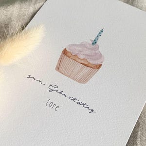Personalisierte Glückwunschkarte "Cupcake" mit Wunschtext und Namen / Geburtstag / Postkarte / Klappkarte