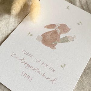 Personalisierte Karte für Kindergartenstart / Wunschtext und Namen / Krippenkind / Kindergartenkind / Schulkind / Postkarte / Klappkarte