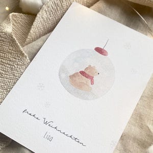 Personalisierte Weihnachtskarte "Weihnachtskugel" / Weihnachtsgeschenk / Geschenkanhänger / Minikarte / Postkarte / Klappkarte / Sticker