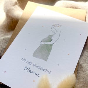 Personalisierte Karte "Für eine wundervolle Mama" / Liebe im Bauch / Schwangerschaft / Postkarte / Klappkarte