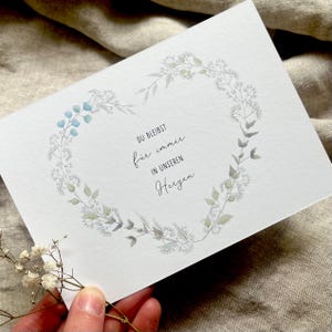Trauerkarte "Du bleibst für immer in unseren Herzen" / Beileidskarte / Abschiedskarte / Postkarte / Klappkarte