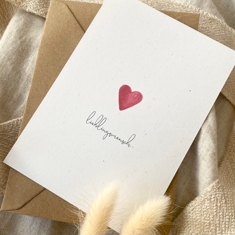 Personalisierte Karte Herz mit Wunschtext und Namen / Hochzeit / Valentinstag / Muttertag / Vatertag Lieblingsmensch