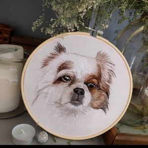 Hand embroidered portait of your pet! Memorial Cat portrait. Dog lovers gift cat, lovers gift. Dog portrait. (12cm)