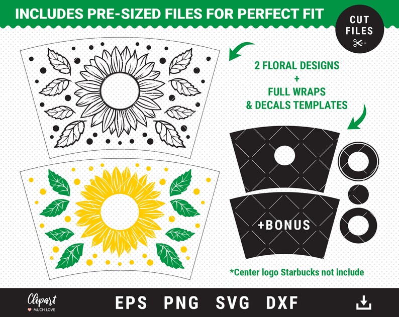 Free Free 277 Template Sunflower Starbucks Cup Svg SVG PNG EPS DXF File