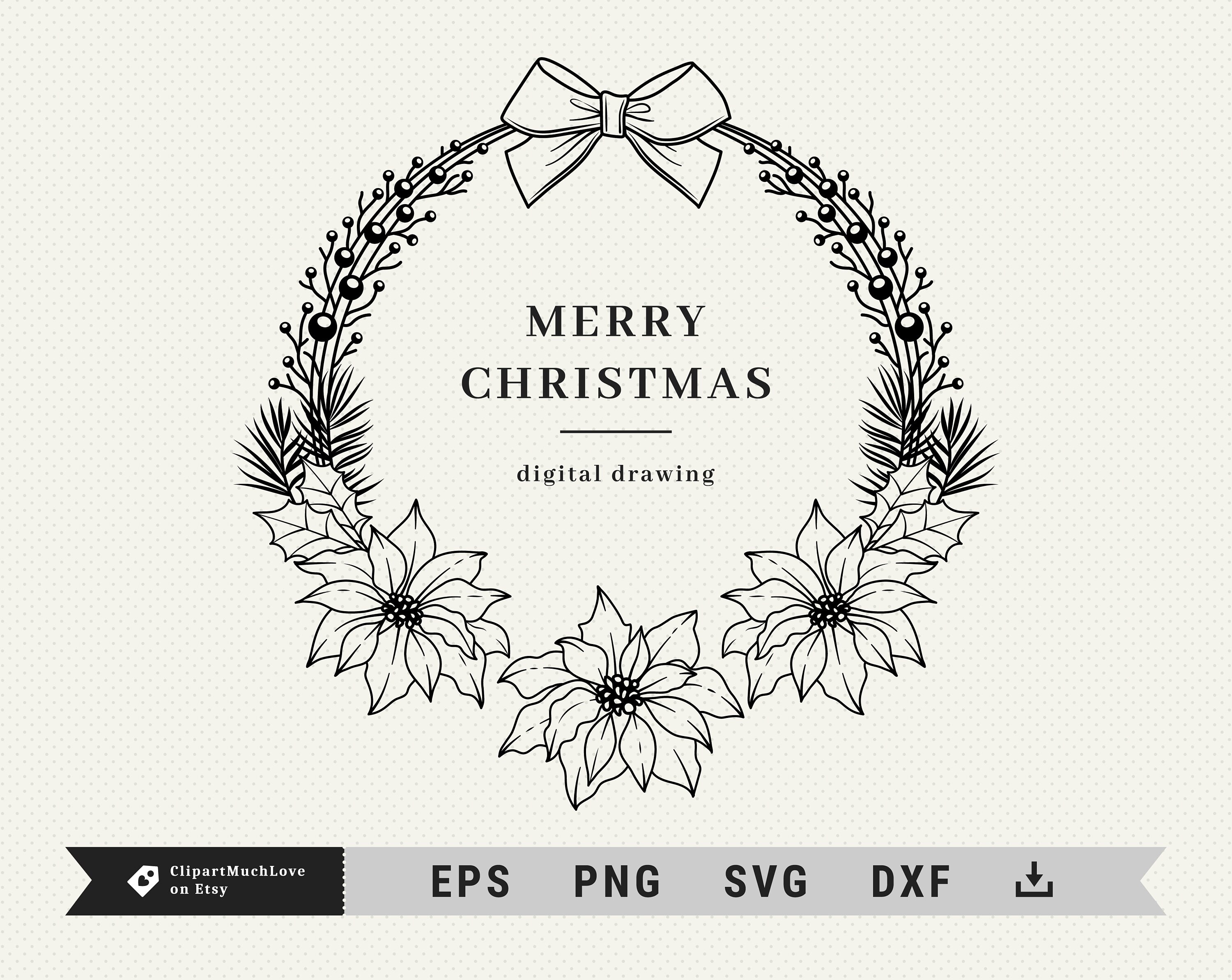 Weihnachtskranz SVG Weihnachts clipart Weihnachtszweig SVG | Etsy