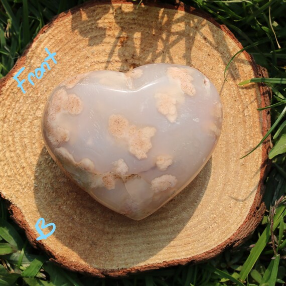 アゲートハートB Moss Agate Heart w⁄Stand - B