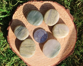 Green Hair Jasper Thumb Medallion Polished*