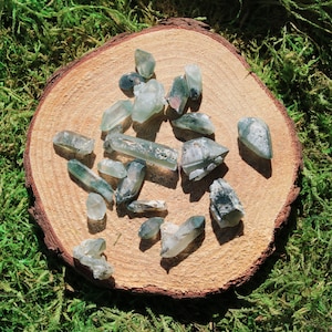 Chlorite in Quartz Raw Points from Colombia