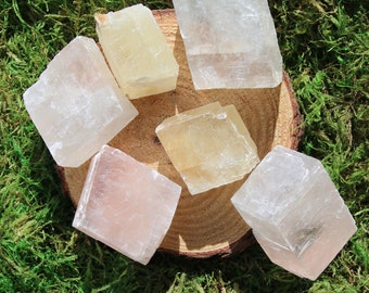 Calcite Pink, Yellow, or Clear Translucent Large