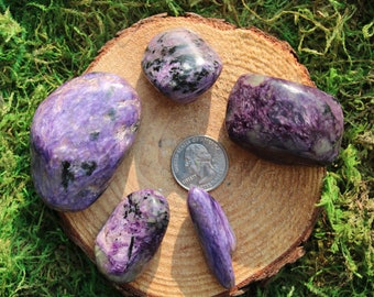 Purple Charoite Tumbled Pieces #A-T