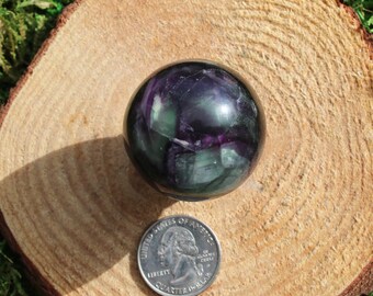 Purple and Green Fluorite Sphere #G
