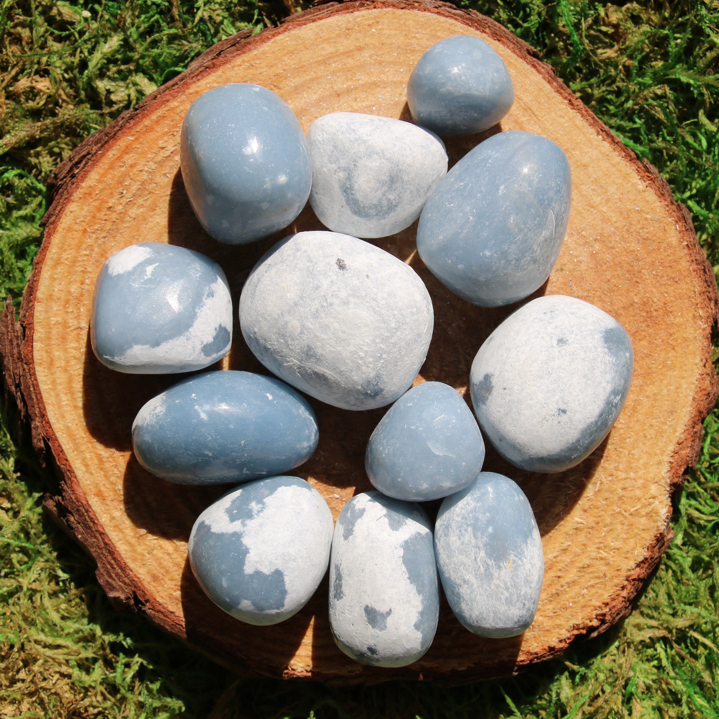 Angelite in matrix Polished Tumbled