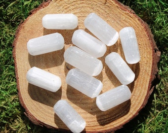 Selenite Cylinder Shaped Polished Pieces Medium