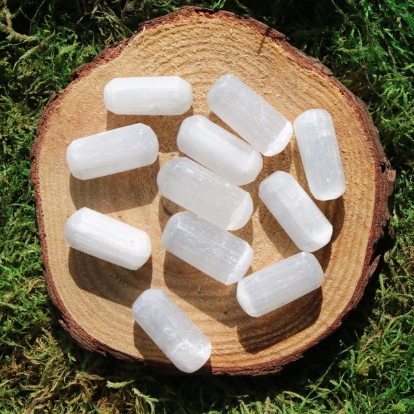 Selenite Cylinder Shaped Polished Pieces Medium