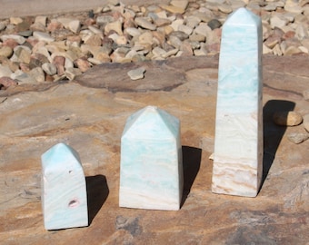 Caribbean Teal Calcite Tower A-C