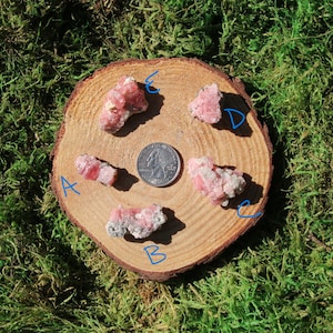 Rhodochrosite with Pyrite Singles #A-E