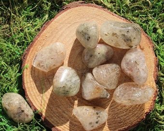 Muscovite Included Clear Quartz Tumbled  AKA Witches Fingers