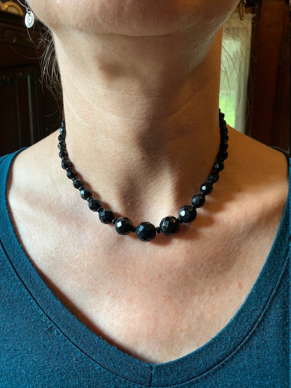 Black Onyx Faceted Beaded Necklace