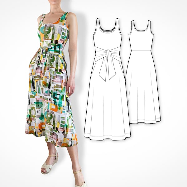Sewing pattern | jersey dress Sophie | E-Book | size XXS-XL | pdf-download | with sewing instructions | sew your own summer trends