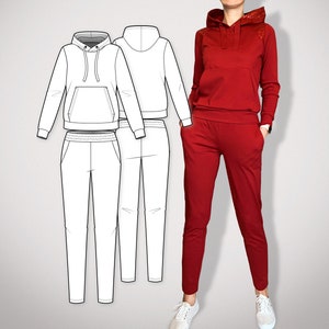 Sewing pattern | Hoodie & pants | Loungewear | Size XXS-XL | digital download | with illustrated sewing instructions