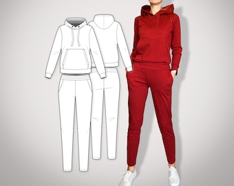 Sewing pattern | Hoodie & pants | Loungewear | Size XXS-XL | digital download | with illustrated sewing instructions