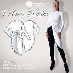 Sewing pattern | Sweater Jasmine | Blouse | E-Book | Sizes XXS-7XL | PDF instant download