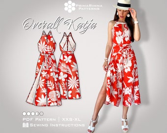 Sewing pattern | Beach overall Katja | Jumpsuit | E-Book | Sizes 34-44 | PDF instant download | with sewing instructions