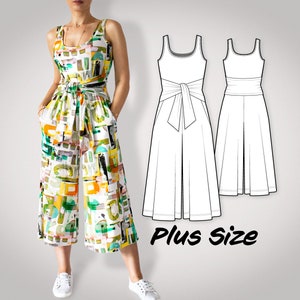 Sewing pattern | overall jumpsuit Sophie plus size | 2XL - 7XL | pdf-download | with video tutorial | sew your own summer trends