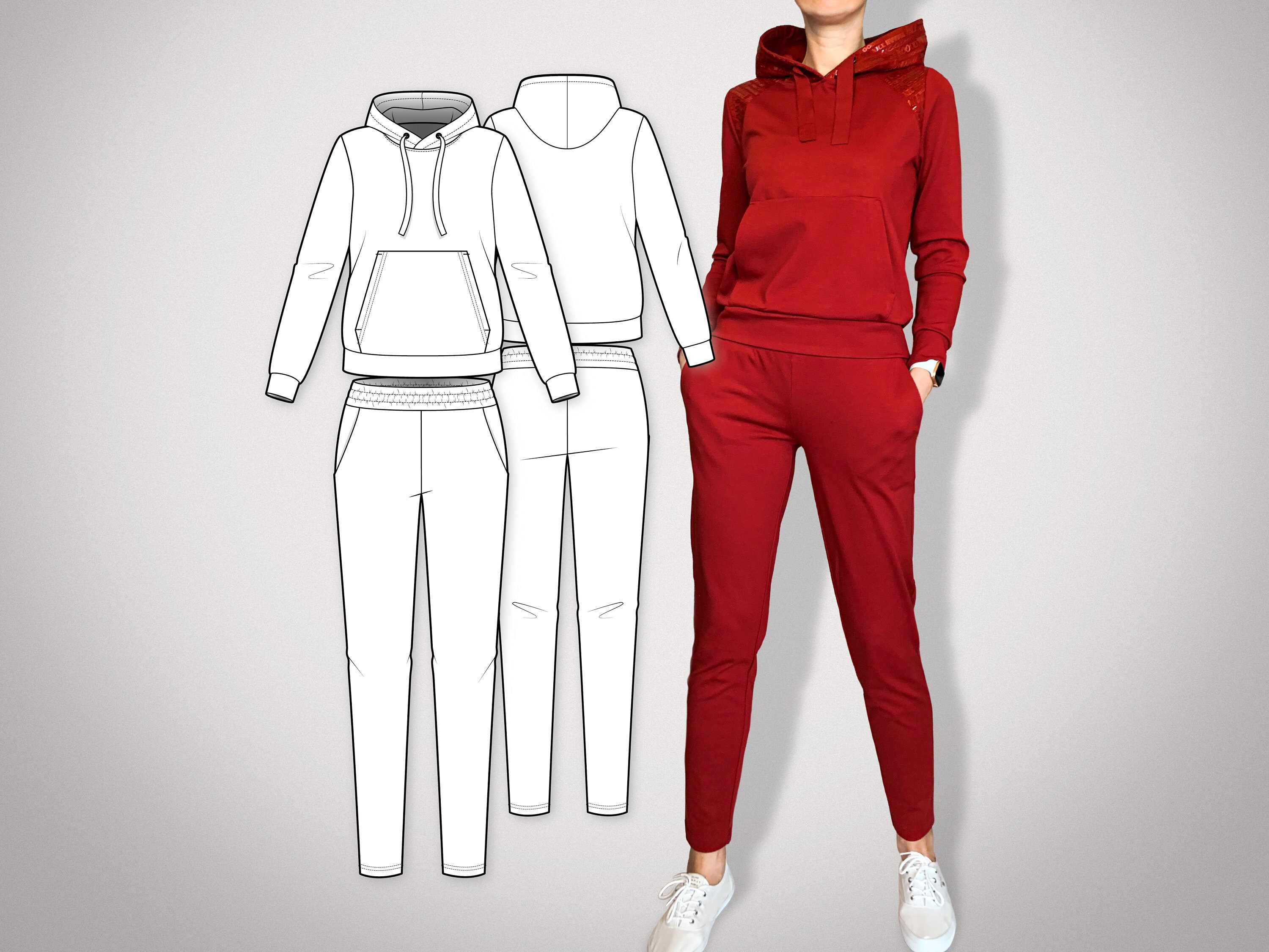 Sewing pattern Hoodie & Sweatpants Tracksuit Size XXSXL Etsy