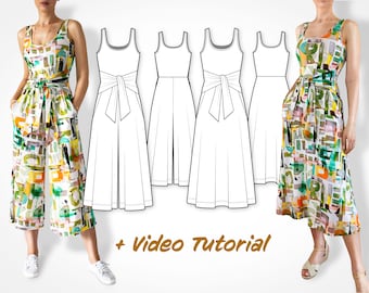 Sewing pattern bundle | overall and dress Sophie | E-Book | size XXS-XL | pdf-download | with video tutorial | sew your own summer trends