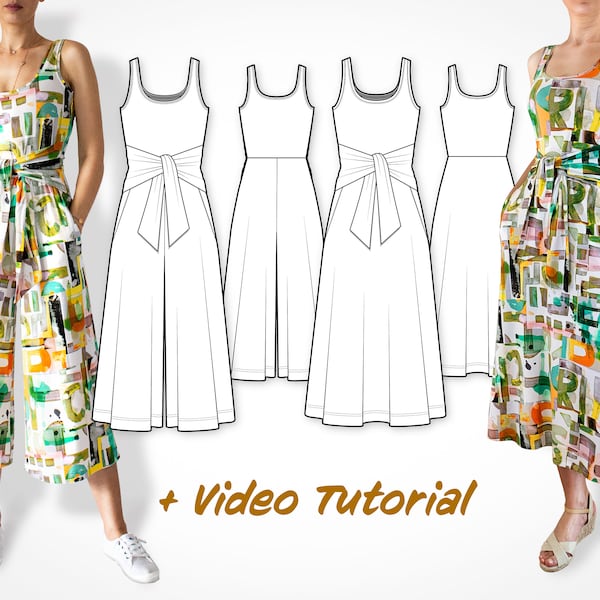 Sewing pattern bundle | overall and dress Sophie | E-Book | size XXS-XL | pdf-download | with video tutorial | sew your own summer trends