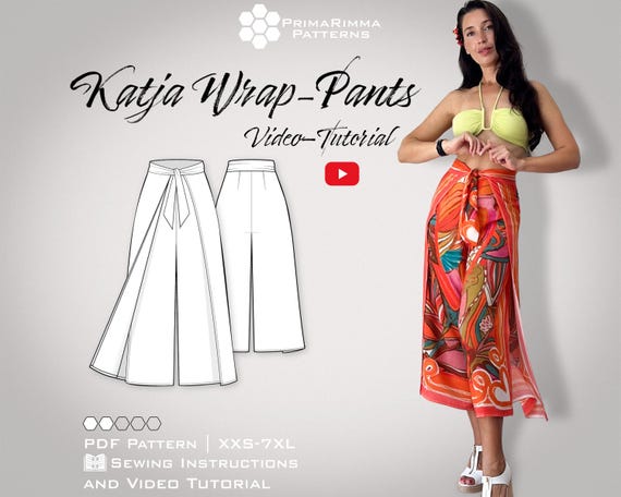 Wickelhose Schnittmuster Katja | Thai Hose nähen | PDF Download | Größen XXS–7XL | Mit Video Tutorial