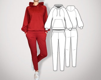 Sewing pattern | Hoodie & pants Chloe | Loungewear | Size XXS-XL | digital download | with illustrated sewing instructions