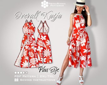 Sewing pattern | Beach Overall Katja Plus Size| Jumpsuit | E-Book | Sizes 46-56 | PDF instant download | with sewing instructions