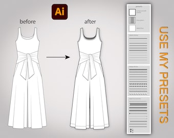 Starter Template | Adobe Illustrator CC | Clothing Design | Fashion CAD | Stitches, zipper & puller