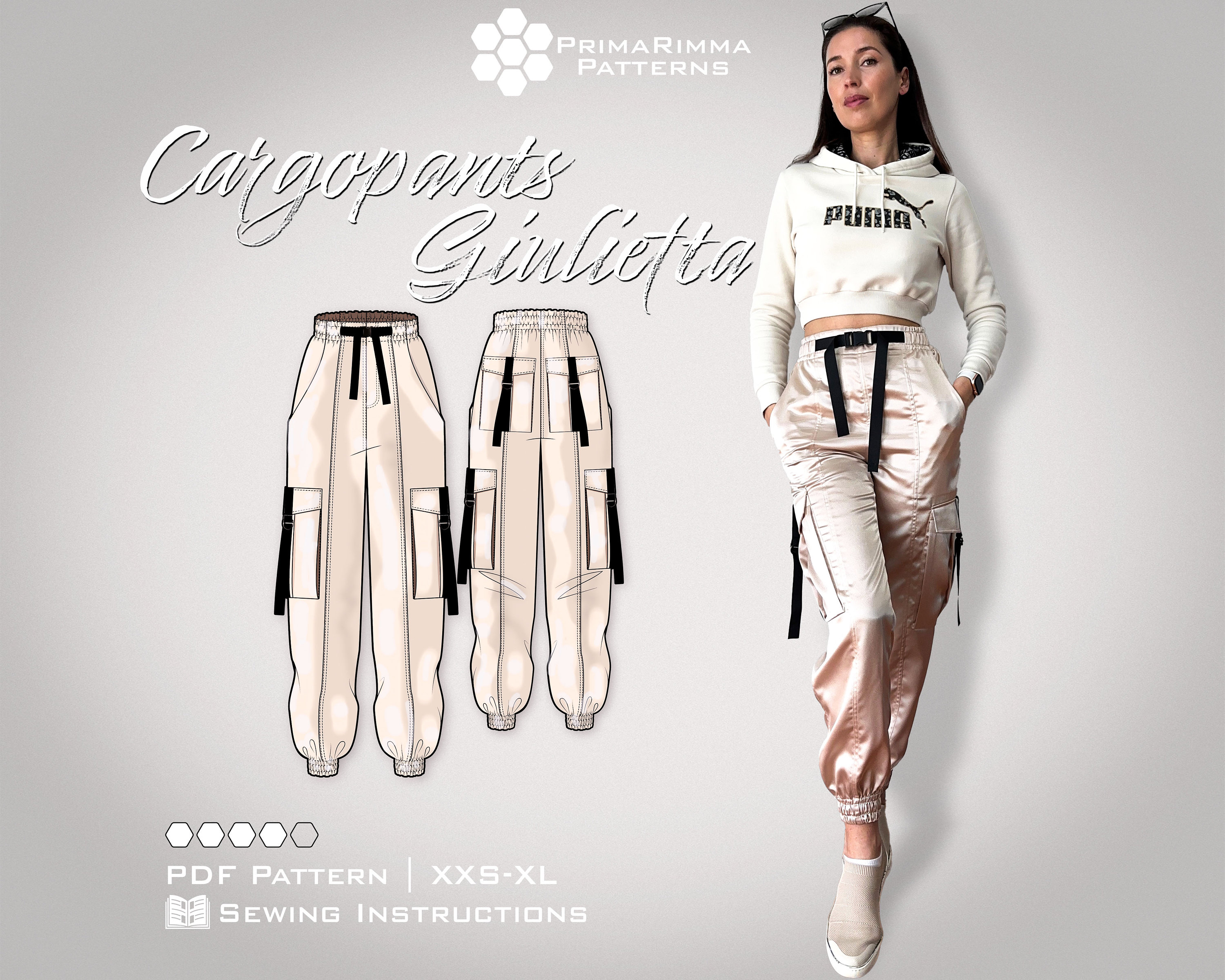 Sewing Pattern | Cargopants Giulietta | E-book | Size XXS-XL