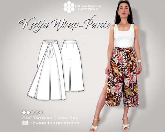 Sewing Pattern Katja Beach-pants Wrap Pants E-book Size XXS-XL With Sewing  Instructions Sew Your Own Summer Trends -  Sweden
