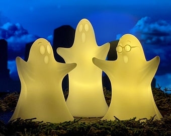 Halloween Ghost Trio Decorations with Light- Made in the USA